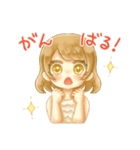うさぎと女の子のゆるふわ日常スタンプ（個別スタンプ：1）