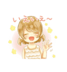 うさぎと女の子のゆるふわ日常スタンプ（個別スタンプ：3）