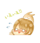 うさぎと女の子のゆるふわ日常スタンプ（個別スタンプ：4）