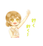 うさぎと女の子のゆるふわ日常スタンプ（個別スタンプ：21）