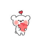 A cute bear with hearts（個別スタンプ：3）