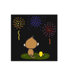 夏だ！こまさる＆ぴこ（個別スタンプ：33）