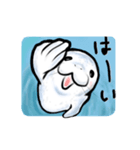 白とゴマ模様のアザラシ（個別スタンプ：4）