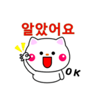 白ネコからのメッセージ(韓国語)（個別スタンプ：3）