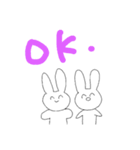 ゆるいらくがきうさぎ（個別スタンプ：1）