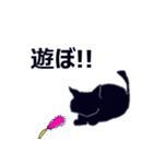 黒猫と少し犬（個別スタンプ：19）