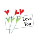 heart shape flower greeting card（個別スタンプ：15）