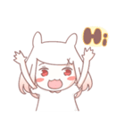 White rabbit girl ＆ Black cat girl（個別スタンプ：1）