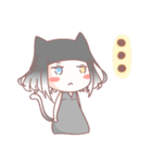 White rabbit girl ＆ Black cat girl（個別スタンプ：3）