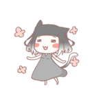 White rabbit girl ＆ Black cat girl（個別スタンプ：8）