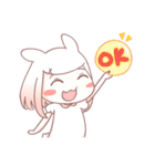 White rabbit girl ＆ Black cat girl（個別スタンプ：9）