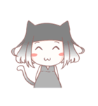 White rabbit girl ＆ Black cat girl（個別スタンプ：11）