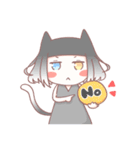 White rabbit girl ＆ Black cat girl（個別スタンプ：12）