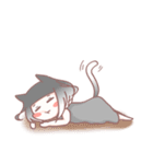 White rabbit girl ＆ Black cat girl（個別スタンプ：16）