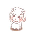 White rabbit girl ＆ Black cat girl（個別スタンプ：18）