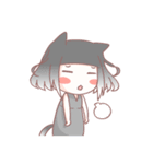 White rabbit girl ＆ Black cat girl（個別スタンプ：19）