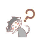 White rabbit girl ＆ Black cat girl（個別スタンプ：20）