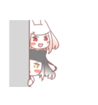 White rabbit girl ＆ Black cat girl（個別スタンプ：25）