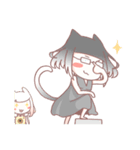 White rabbit girl ＆ Black cat girl（個別スタンプ：27）