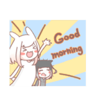 White rabbit girl ＆ Black cat girl（個別スタンプ：29）