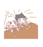 White rabbit girl ＆ Black cat girl（個別スタンプ：30）
