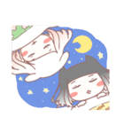 White rabbit girl ＆ Black cat girl（個別スタンプ：31）
