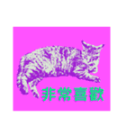 Pop Art Cat emoticons_3（個別スタンプ：3）
