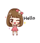 Pinky happy girl（個別スタンプ：1）