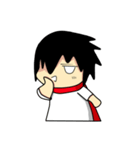 Young Anda red scarf and girlfriend（個別スタンプ：7）