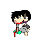 Young Anda red scarf and girlfriend（個別スタンプ：11）