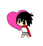 Young Anda red scarf and girlfriend（個別スタンプ：15）