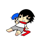 Young Anda red scarf and girlfriend（個別スタンプ：16）