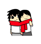 Young Anda red scarf and girlfriend（個別スタンプ：23）