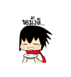 Young Anda red scarf and girlfriend（個別スタンプ：30）