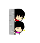 Young Anda red scarf and girlfriend（個別スタンプ：39）