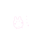 ピンクのまるうさぎ。（個別スタンプ：10）
