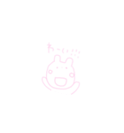 ピンクのまるうさぎ。（個別スタンプ：19）