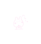 ピンクのまるうさぎ。（個別スタンプ：22）