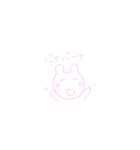 ピンクのまるうさぎ。（個別スタンプ：24）