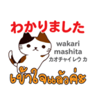 元気な猫日本語タイ語（個別スタンプ：23）