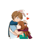 Couples bunny cat style（個別スタンプ：8）