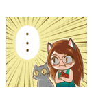 Couples bunny cat style（個別スタンプ：28）