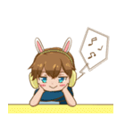Couples bunny cat style（個別スタンプ：33）