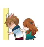 Couples bunny cat style（個別スタンプ：38）