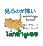 面白い猫日本語タイ語（個別スタンプ：18）