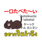 食いしん坊な猫日本語タイ語（個別スタンプ：19）