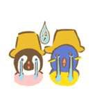 麦わらペンギンの親子（個別スタンプ：12）