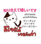 猫の楽しい旅日本語タイ語（個別スタンプ：1）