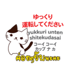 猫の楽しい旅日本語タイ語（個別スタンプ：33）