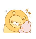ライオンさんとウサギさんのスタンプ（個別スタンプ：2）